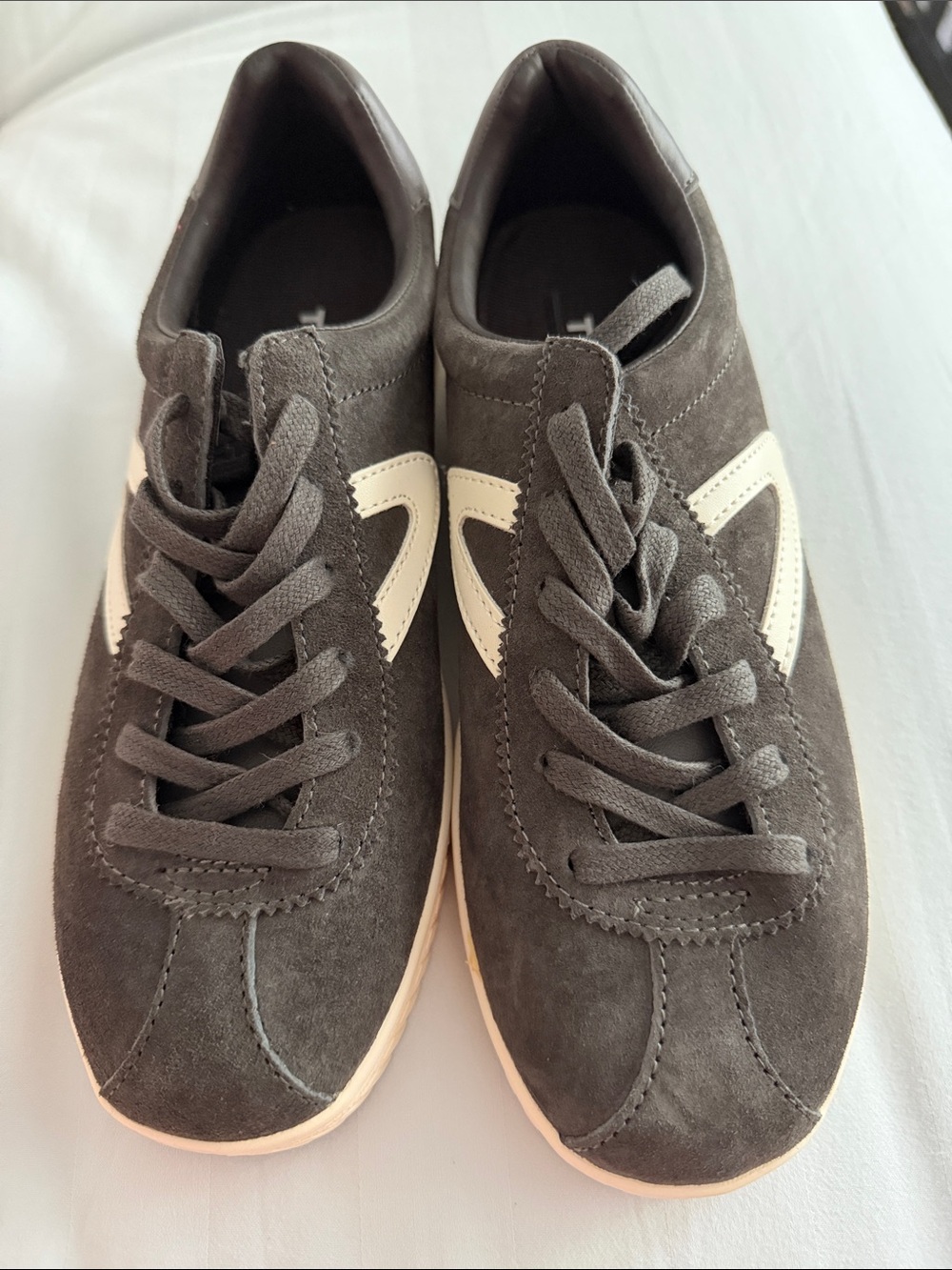 Tretorn Gray Suede Sneakers with White Accents